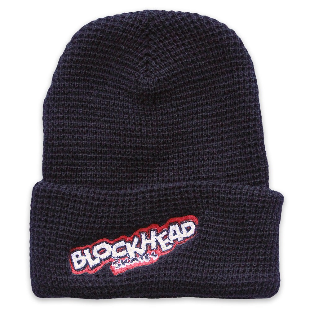 NEW! "Skates" logo waffle beanie - Blockhead x Findlay x Think Tank - BLACK