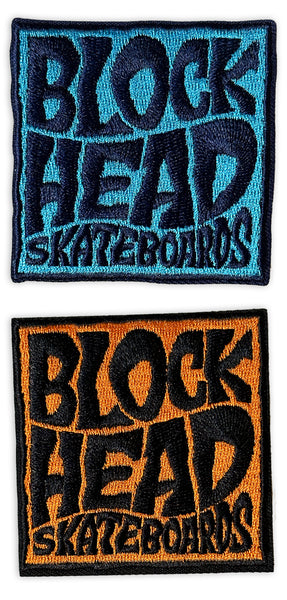 Blockhead Stacked logo iron-on 2.5" patches