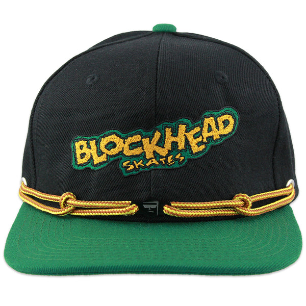 "Skates" logo embroidered hat-black and green - Blockhead x Findlay x Think Tank
