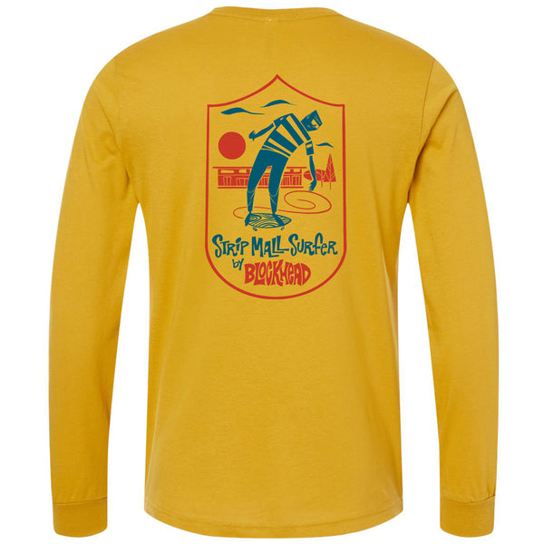 Strip Mall Surfer long sleeve T-shirt - Mustard - Preorder exclusive!  Order 9/27-10/3