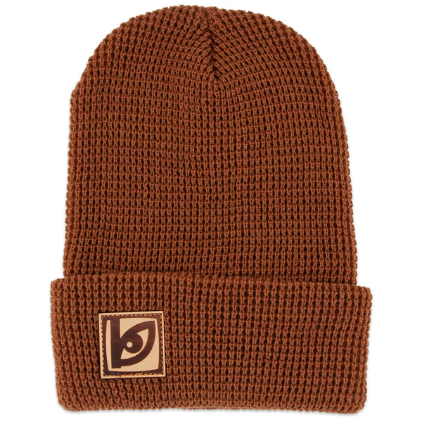 NEW! Eye Patch waffle beanie - Blockhead x Findlay x Think Tank -brown - One-size-fits all!
