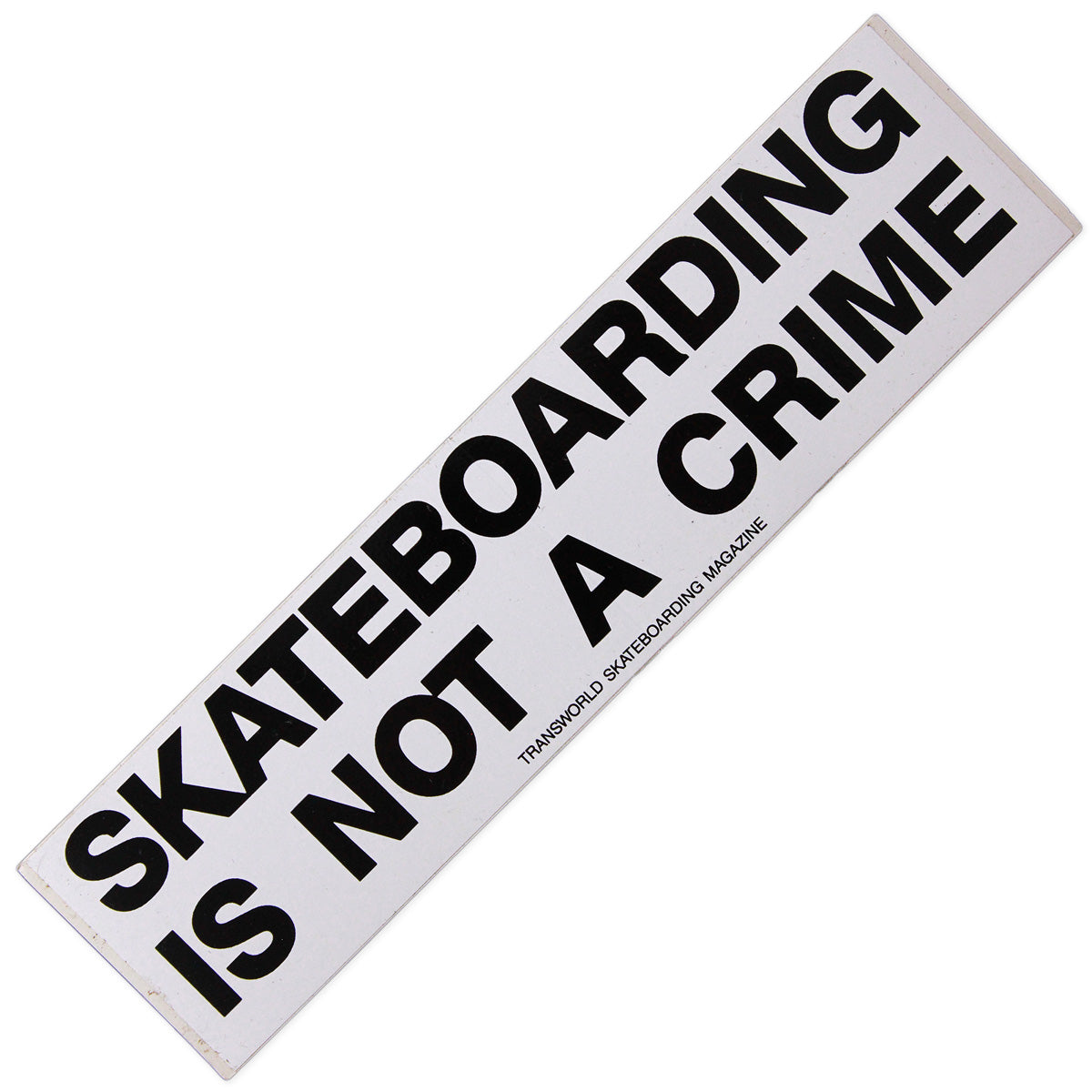 Skateboarding Is Not A Crime Bumper Sticker – 5 Inch Vinyl Decal, USA Made